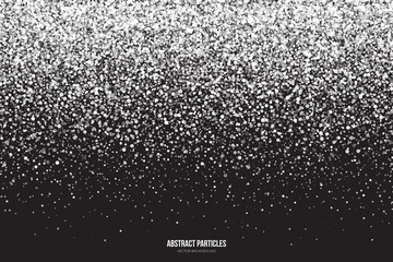 Wall Mural - abstract bright white shimmer glowing round particles vector background. snowfall effect. falling sc
