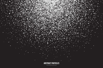 Wall Mural - abstract bright white shimmer glowing round particles vector background. snowfall effect. falling sc