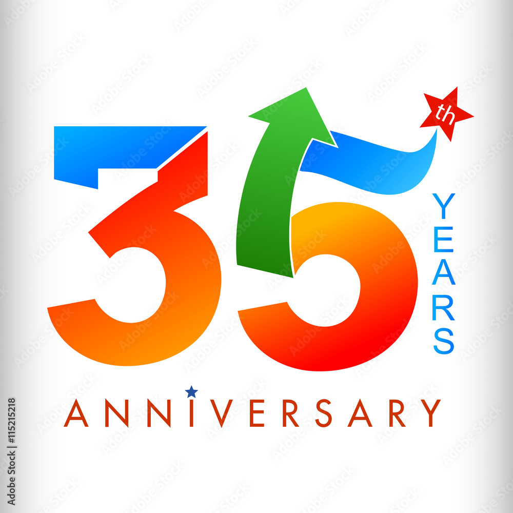 Template logo 35th anniversary vector illustrator.celebration logo ...