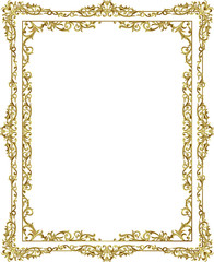 Vintage frame border line floral design gold color elegant design, frame floral design, line thai frame corner border