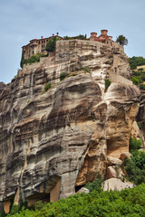 Wall Mural - The Orthodox medieval monastery on top rock Meteora.