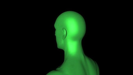 Wall Mural - Male Human 3D Wireframe Hologram in Motion. Nice 3D Rendering
