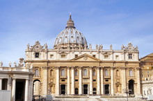 Facade Of St. Peter's Basilica, Piazza San Pietro, Vatican City, Rome, Lazio