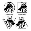 Set of raccoon logo