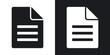 Document icon, vector.  Two-tone version on black and white background