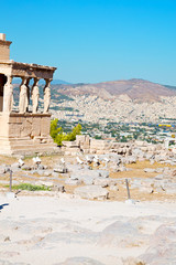 Wall Mural - statue acropolis athens   place  and  historical    in greece th