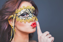 Sexy Woman With Carnival Mask