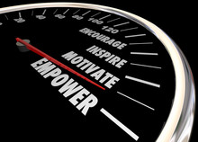 Empower Encourage Motivate Inspire Speedometer 3d Illustration