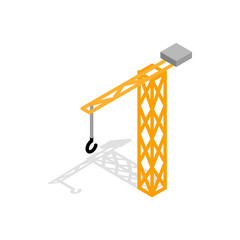Canvas Print - Construction crane icon in isometric 3d style isolated on white background