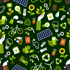 Sticker - Eco friendly and saving energy seamless pattern