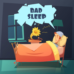 Canvas Print - Bad Sleep Illustration