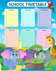 Canvas Print - Weekly school timetable thematics 4