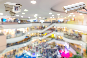 CCTV or surveillance camera  recording inside the shopping mall to the various internal security.