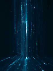 Wall Mural - abstract data stream matrix like background