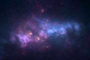 Wall Mural - night sky - universe filled with stars, nebula and galaxy