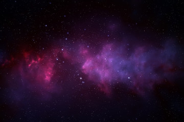 Wall Mural - night sky - universe filled with stars, nebula and galaxy