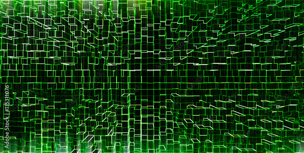 Vertical green matrix hacker pixel neo business presentation abs Stock ...