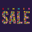 Summer Sale. Vector summer concept on the dark background. Colorful summer illustration.
