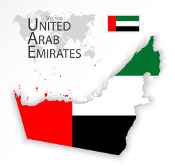 Wall Mural - United Arab Emirates ( flag and map ) ( transportation and tourism concept )