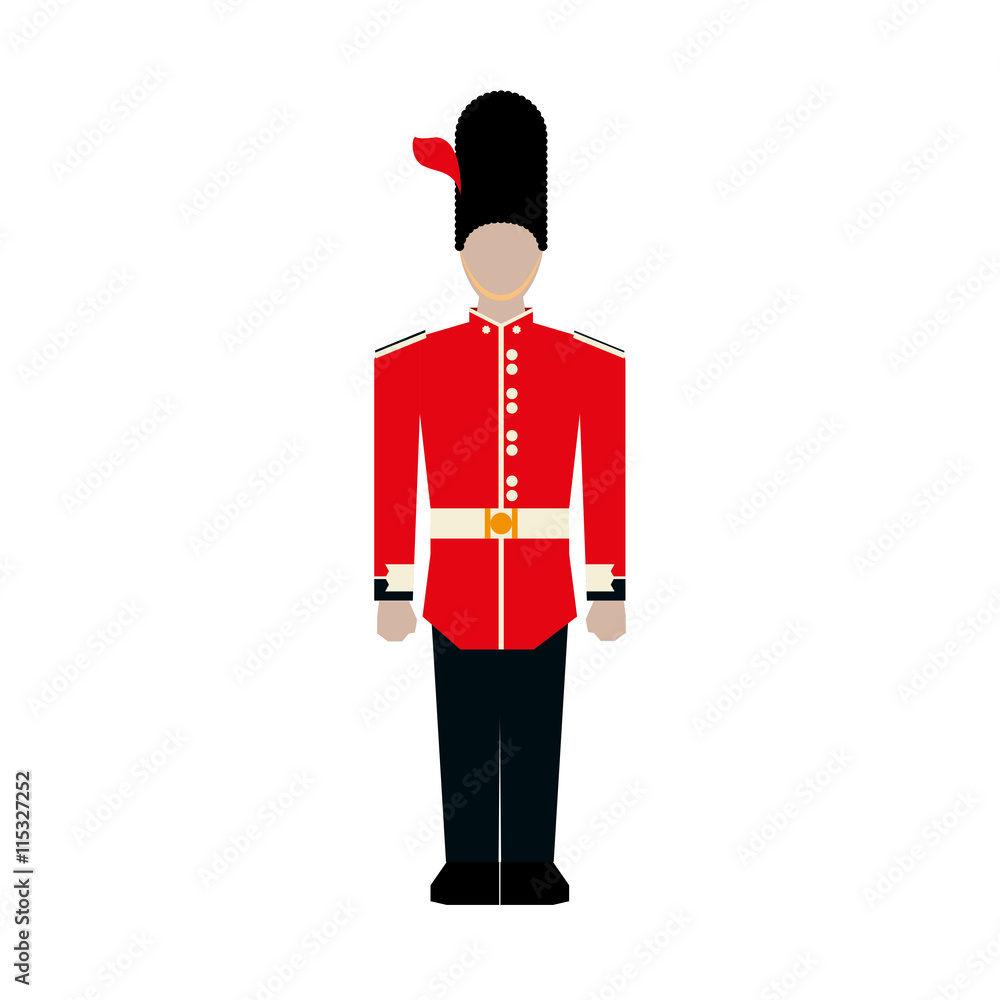 United kingdom concept represented by soldier icon. Isolated and flat illustration  - obrazy, fototapety, plakaty 