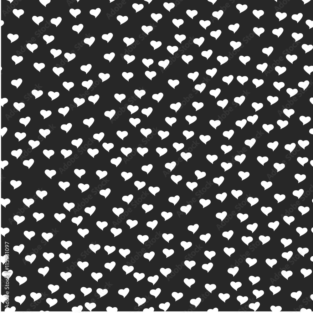 Romantic seamless pattern. Tiny white hearts. Abstract repeating. Cute  backdrop. Black background. Template for Valentine's, Mother's Day,  wedding, scrapbook, surface textures. Vector illustration. Stock Vector |  Adobe Stock, image size:1000x1000