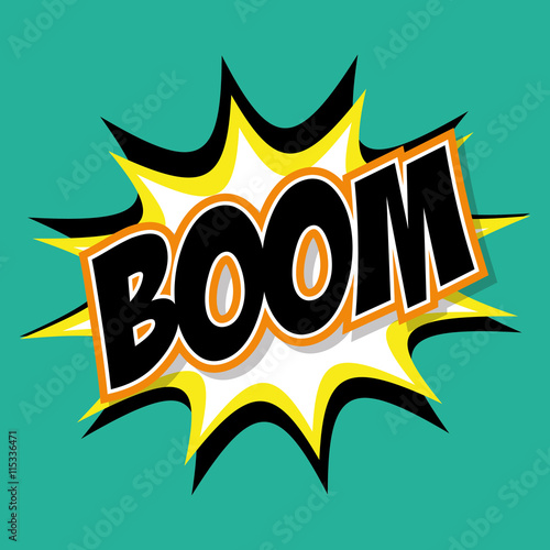 Fotografie, Obraz Explosion and pop art concept represented by boom icon