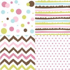 Sticker - Set of seamless patterns