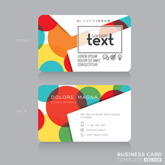 Wall Mural - trendy business card template with colorful circles background