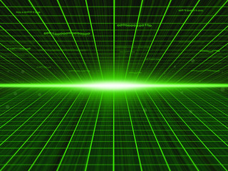 Abstract background: green binary cyberspace. High technology concept.