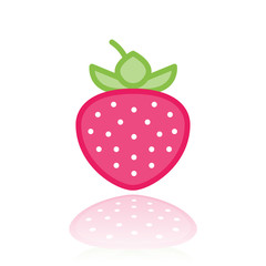 Canvas Print - strawberry line color icon on white