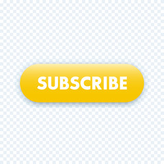 Poster - subscribe button for web page, yellow, vector illustration