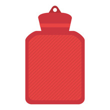 Simple Flat Design Hot Water Bottle Icon Vector Illustration