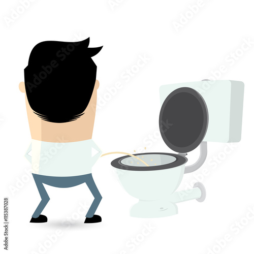man peeing on the toilet seat Stock Vector Adobe Stock