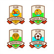 © katedemian - Logos, emblems, emblems of sports clubs. Swimming, water Polo, badminton, soccer.