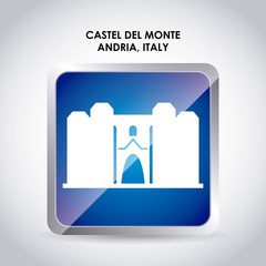 Castel del monte icon. Italy culture design. Vector graphic