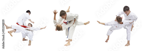 Dekoracja na wymiar  dwoch-chlopcow-trenuje-rzuty-judo