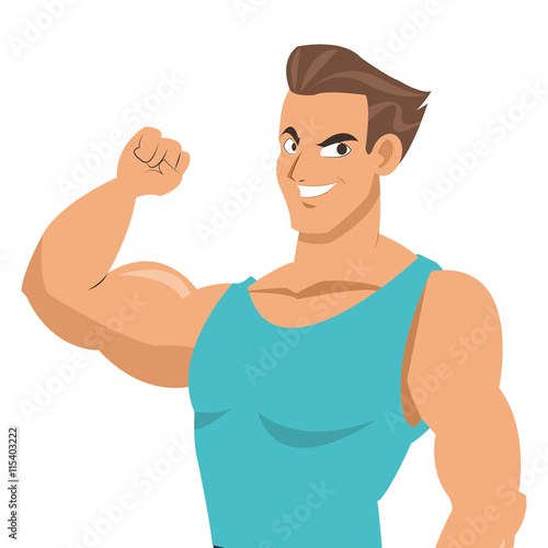 flat design man with fitness outfit icon vector illustration silhouette ...