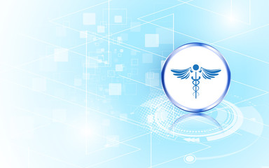 Wall Mural - abstract medical health care logo icon design innovation concept background