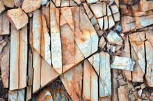 Natural Abstract Patterns And Textures In Fractured Rock 