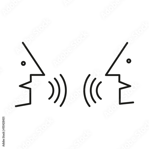 Communication Icon Human Head Shape With Blank Dialog Cloud