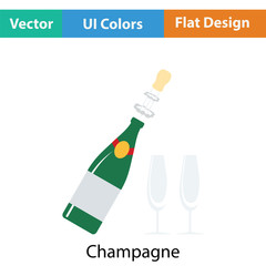 Sticker - Party champagne and glass icon