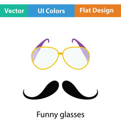 Wall Mural - Glasses and mustache icon