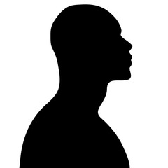 Canvas Print - Vector silhouette of man.