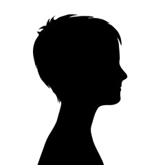 Poster - Vector silhouette of boy.