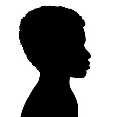 Sticker - Vector silhouette of boy.