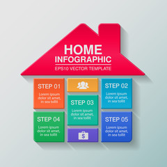 Wall Mural - Vector infographic template, home