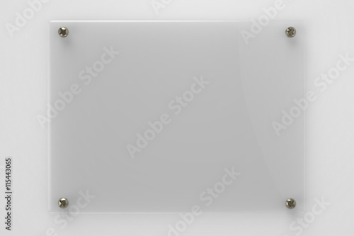 Leinwand Poster  Glasbrett auf grauem Hintergrund