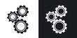 Gears or settings icon, stock vector.  Two-tone version on black and white background