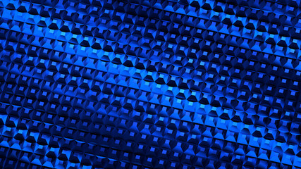 Royal blue abstract 3d background design with topped pyramids