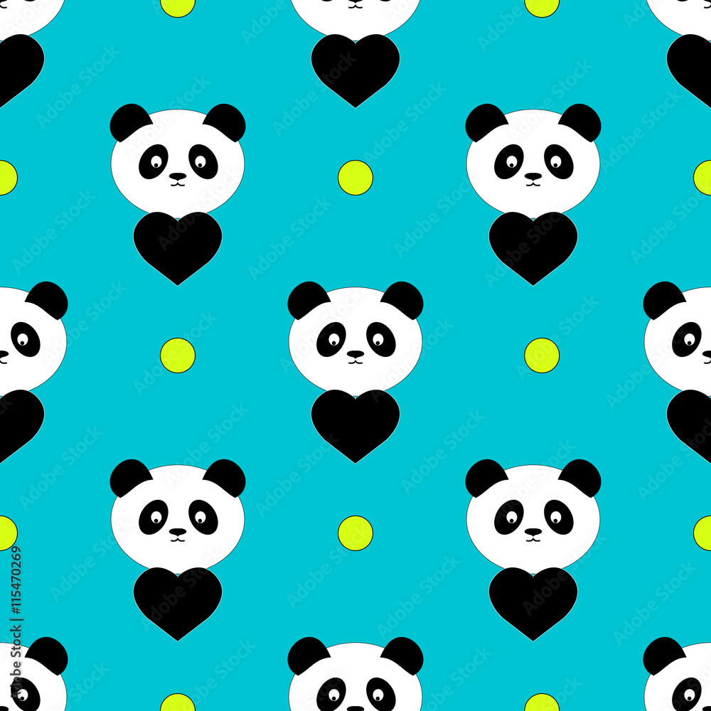 seamless pattern of panda Stock Vector | Adobe Stock